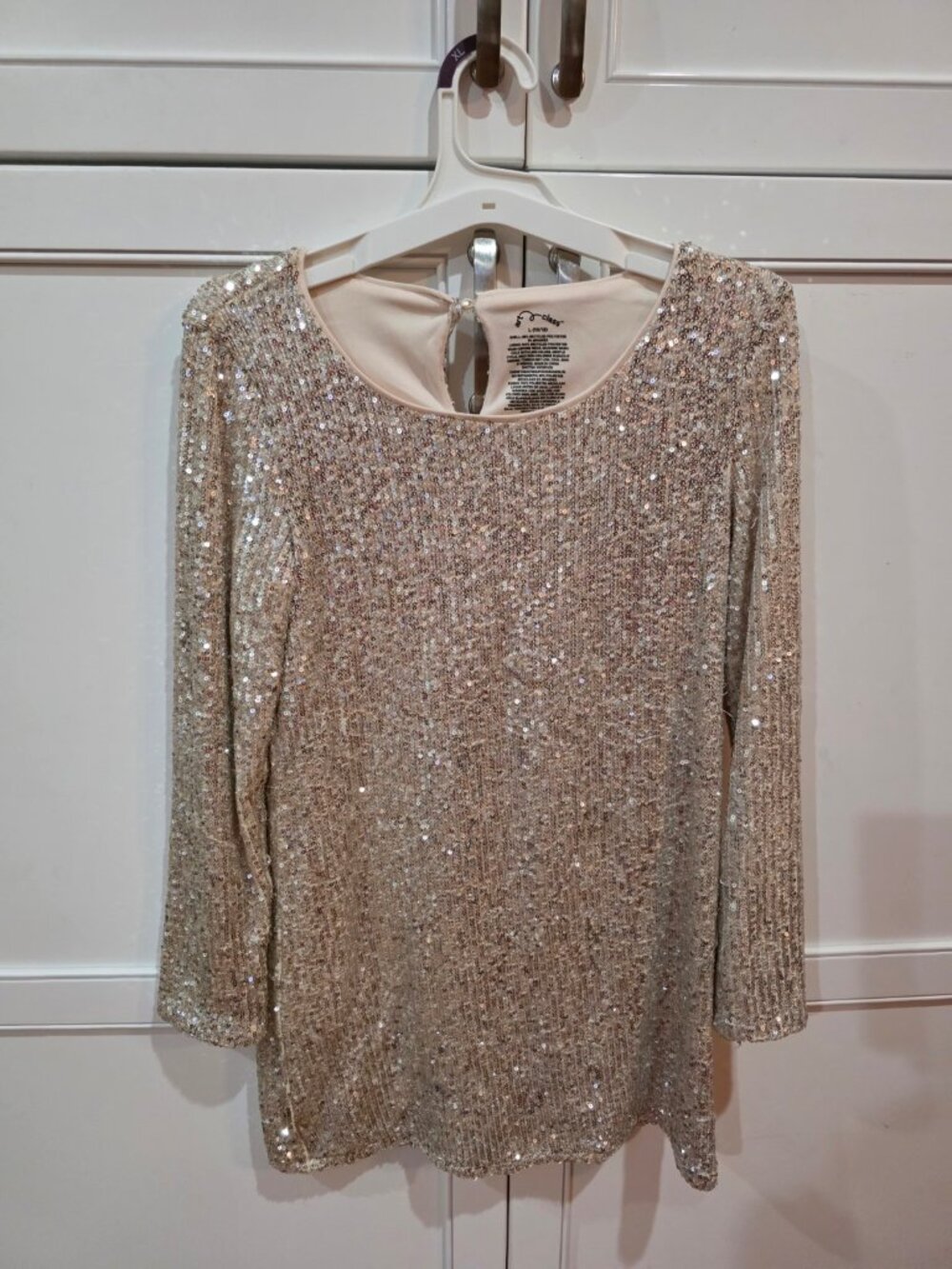 Art Class Girls Rose Gold Sequin Dress Size L 10/12